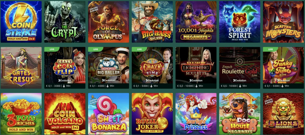 Machines à sous disponibles sur Cresus Casino - NetEnt, Pragmatic, Hacksaw